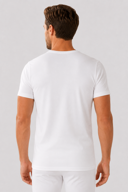 T-shirt z dekoltem V, bawełna