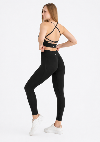 Legginsy sportowe z efektem push-up, poliamid