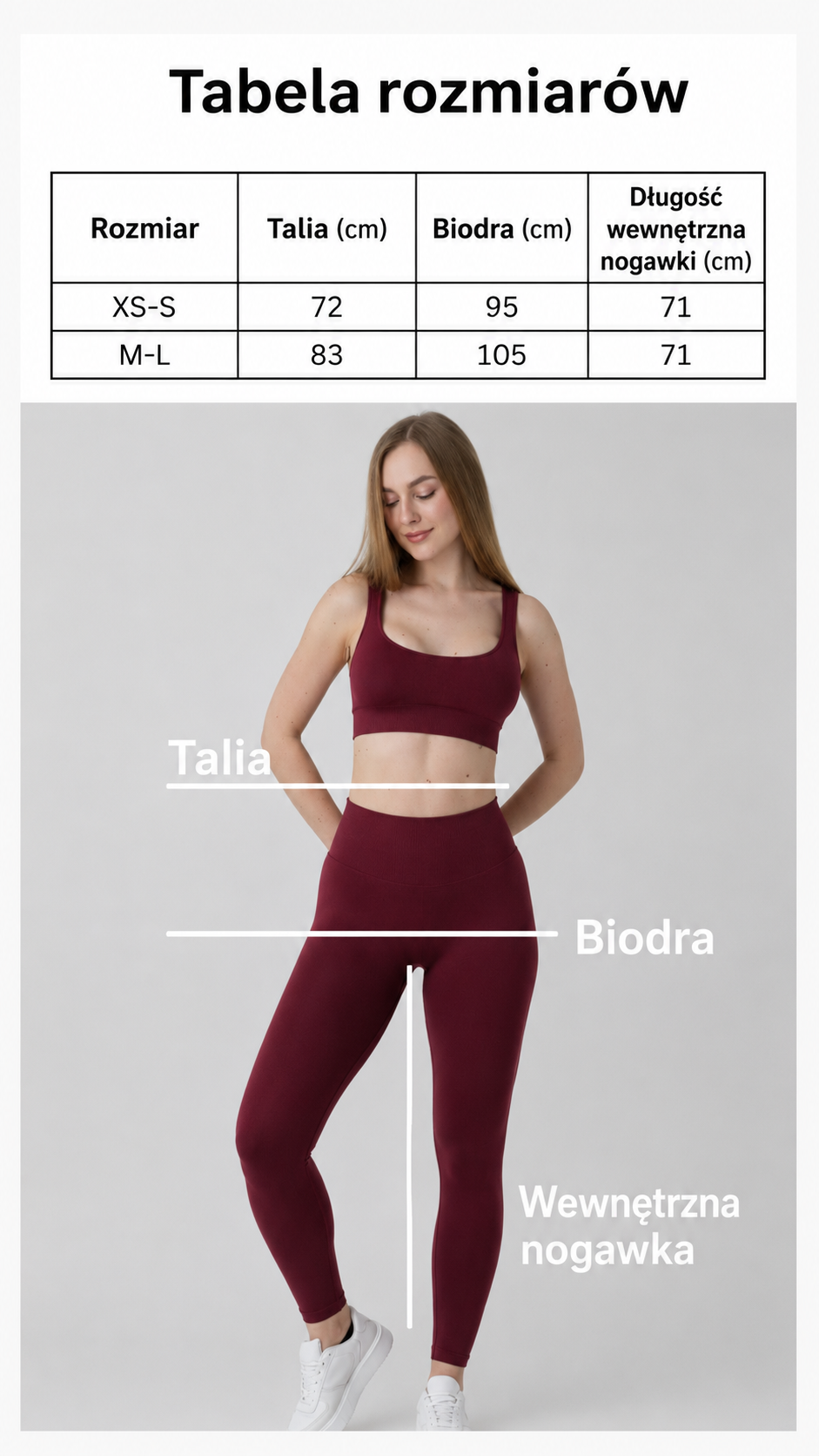 Legginsy sportowe z efektem push-up, poliamid