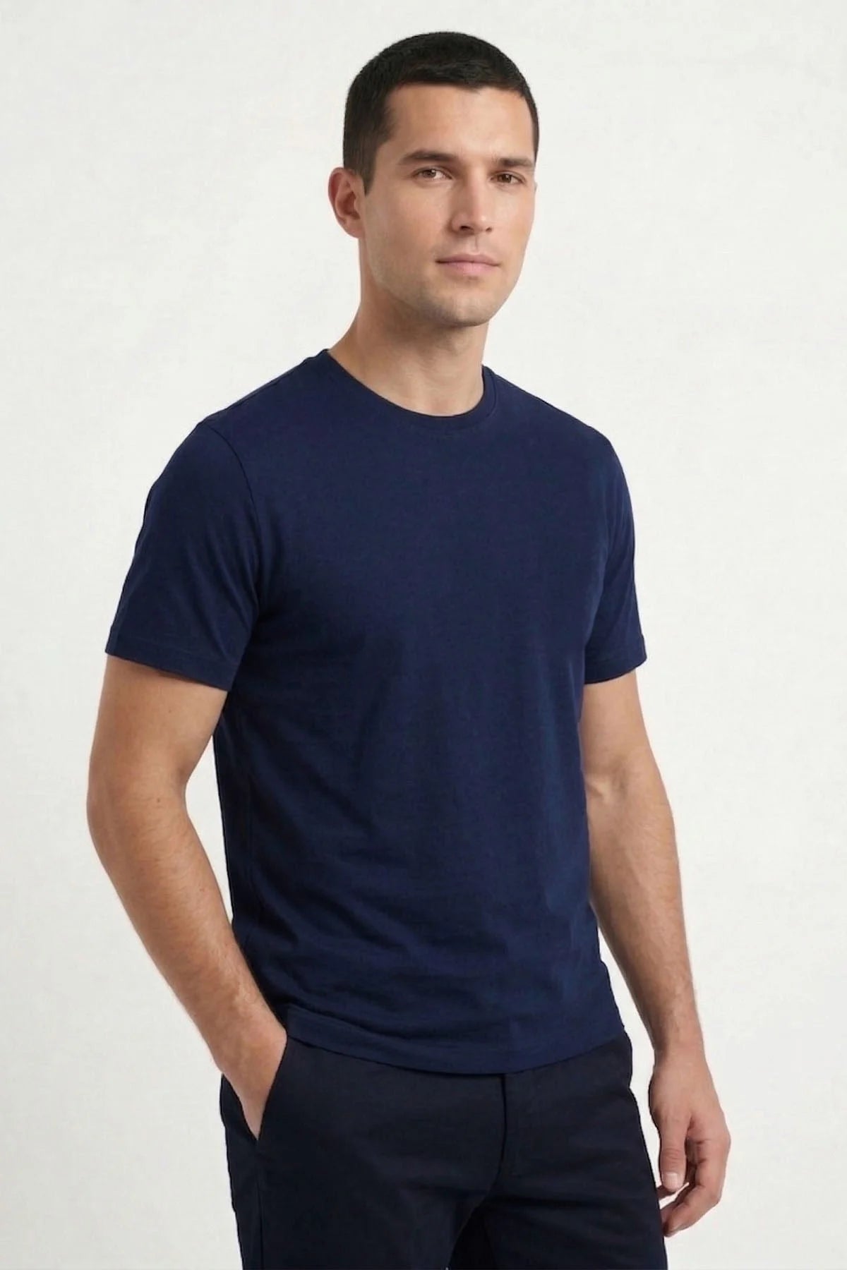 T-Shirt z dekoltem okrągłym, bambus